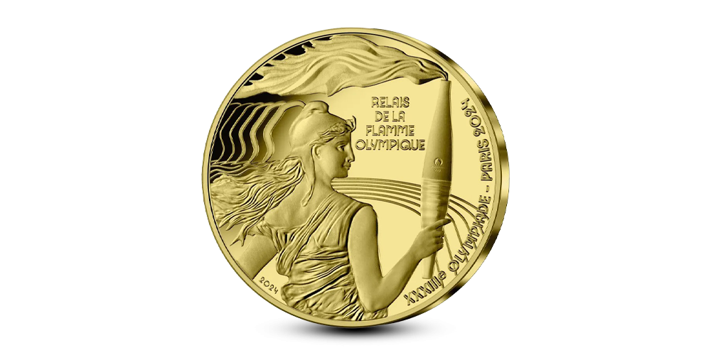 Advers - Paris 2024 - Den olympiske flamme 50€ Proof gullmynt